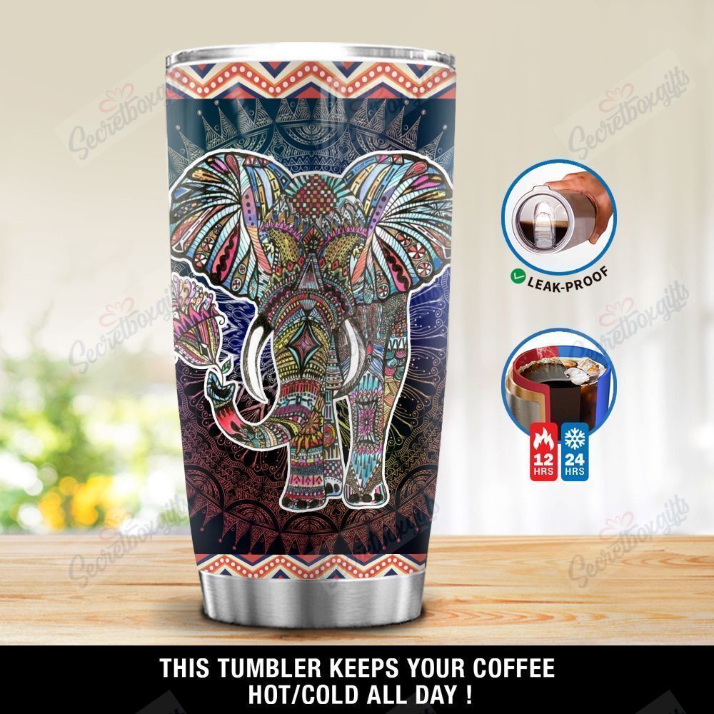 Personalized Elephant I Like Travelling Xa1901007Cl Stainless Steel Tumbler Customize Name, Text, Number