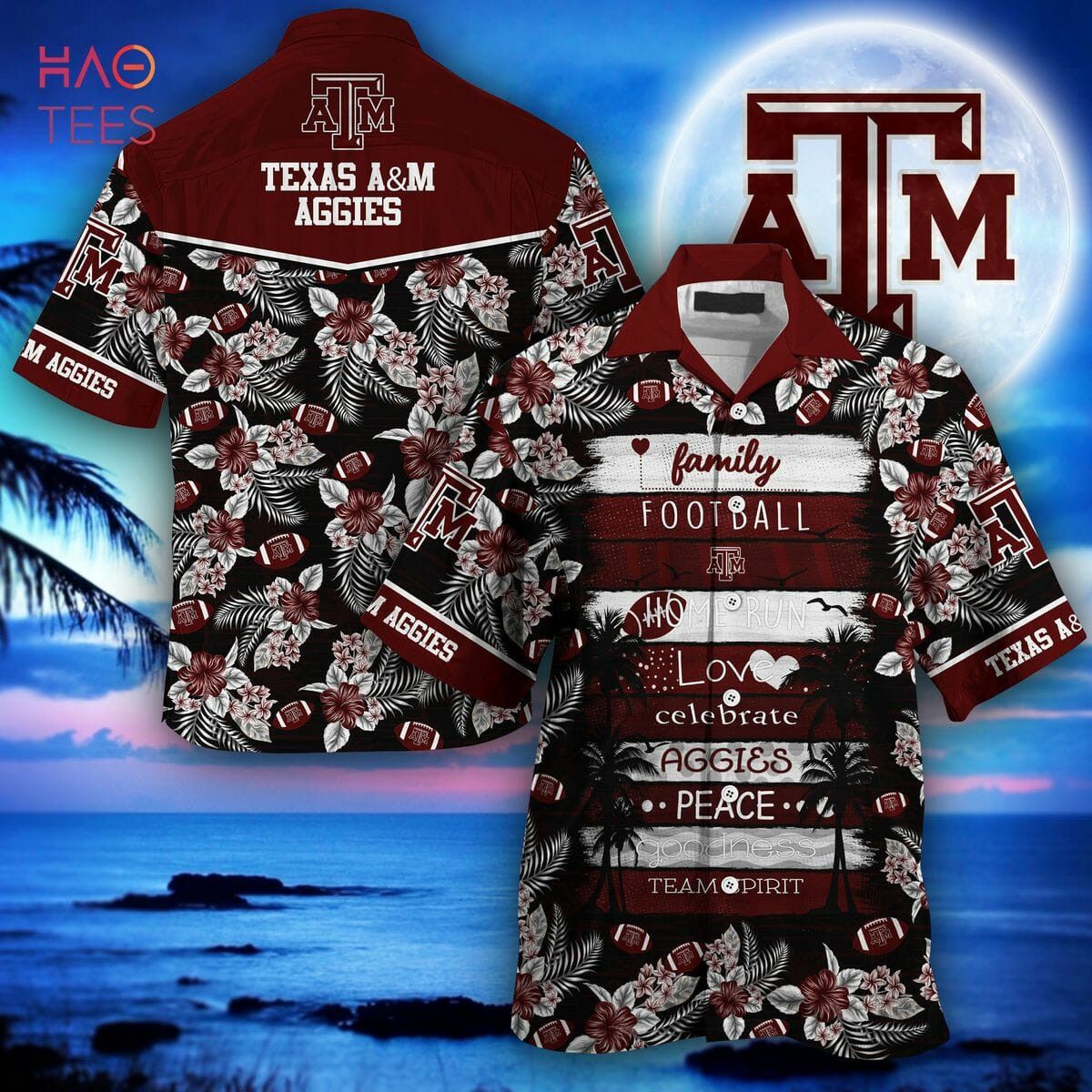 NCCA Texas A&Amp;M Aggies Maroon Black Trendy Hawaiian Shirt Aloha Shirt