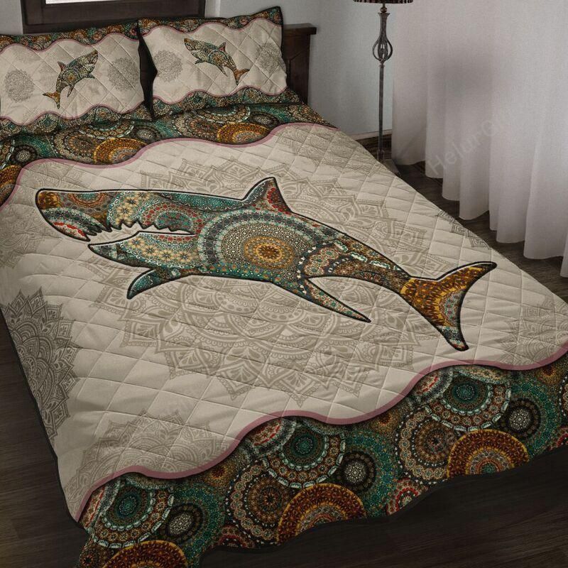 Shark Mandala Vintage Quilt Bedding set