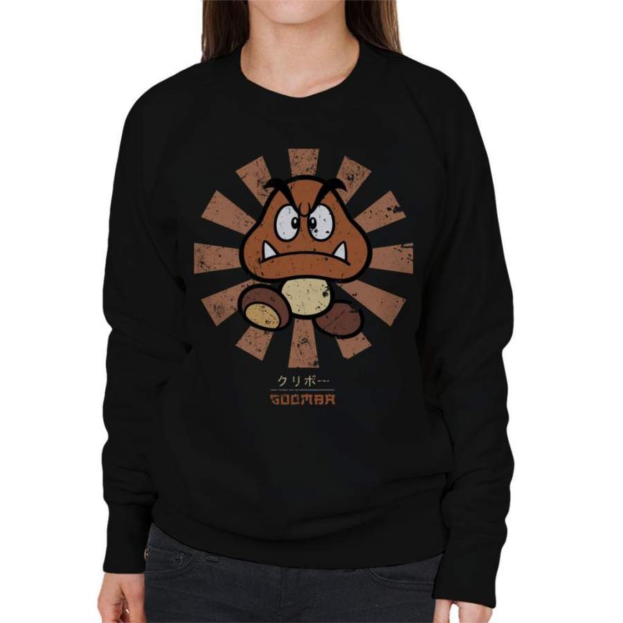 Goomba Retro Japanese Super Mario Women’s Sweatshirt