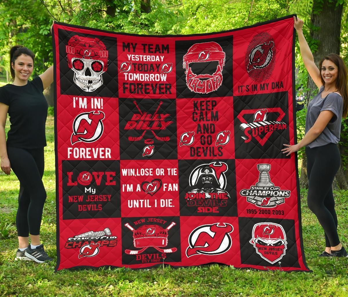 New Jersey Devils Quilt Blanket For Fan Gift