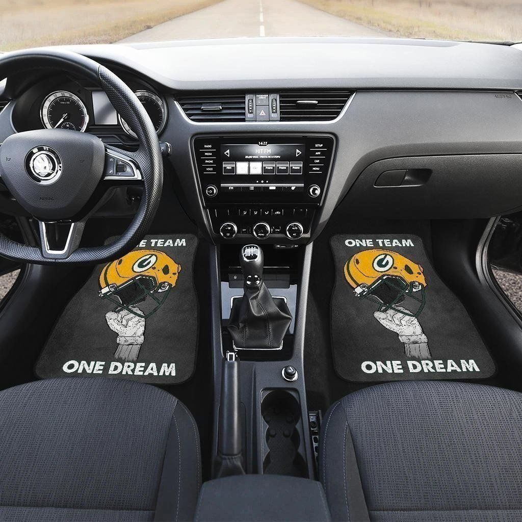 One Team One Dream Green Bay Packers Car Floor Mats Personalized Car Seat Floor Mat Custom Print