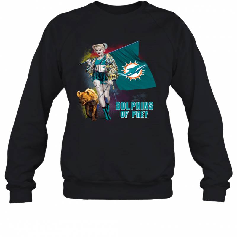 Harley Quinn flag Miami Dolphins Of Prey Sweatshirt