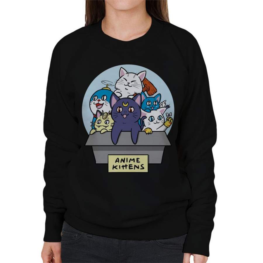 Anime Kittens In A Box Women’s Sweatshirt