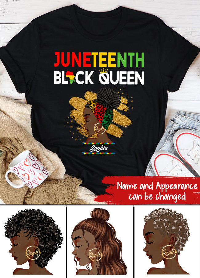 Juneteenth Shirt, Custom Juneteenth Shirt, Juneteenth Womens Black Queen T-Shirt