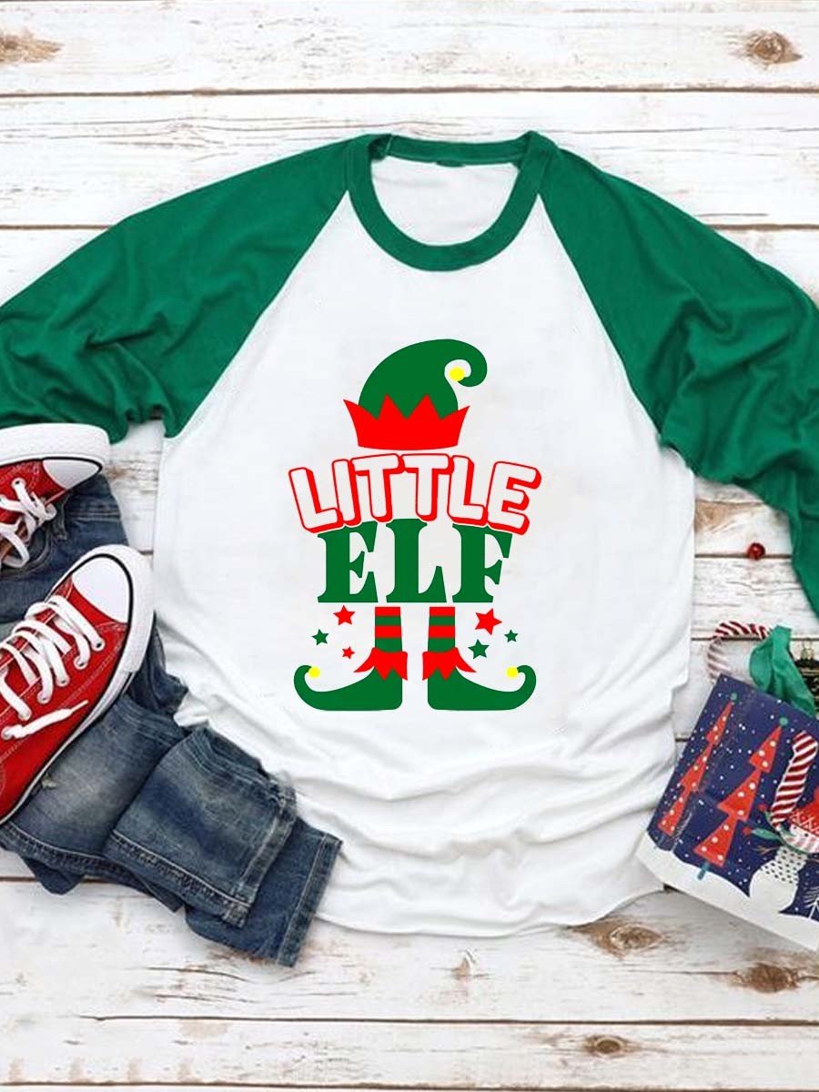 Women Little Elf Christmas Long Sleeve Top