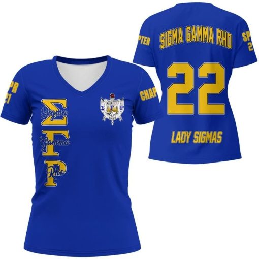 Sigma Gamma Rho (Blue) V-Neck T-Shirt