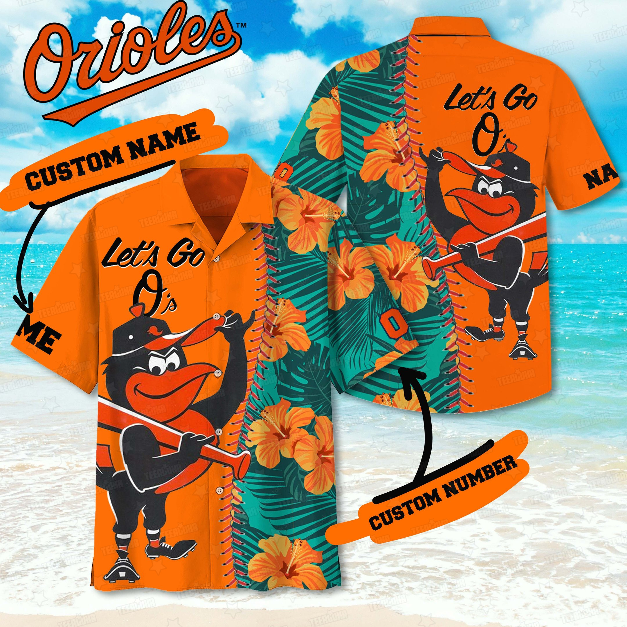 Baltimore Orioles Tropical Swing Custom Hawaiian Shirt