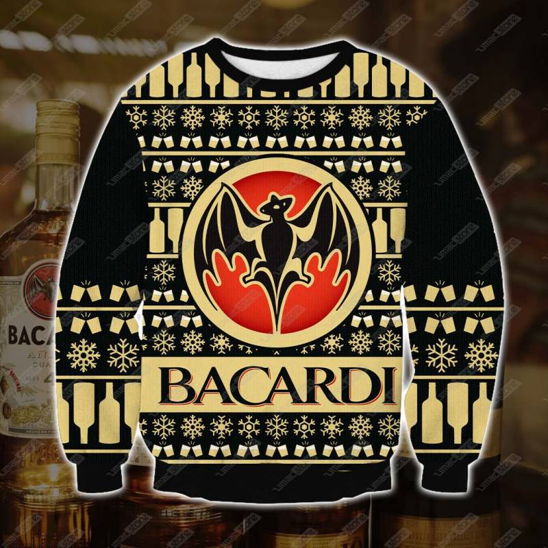 Bacardi Yellow Black 3D Print Ugly Christmas Sweatshirt