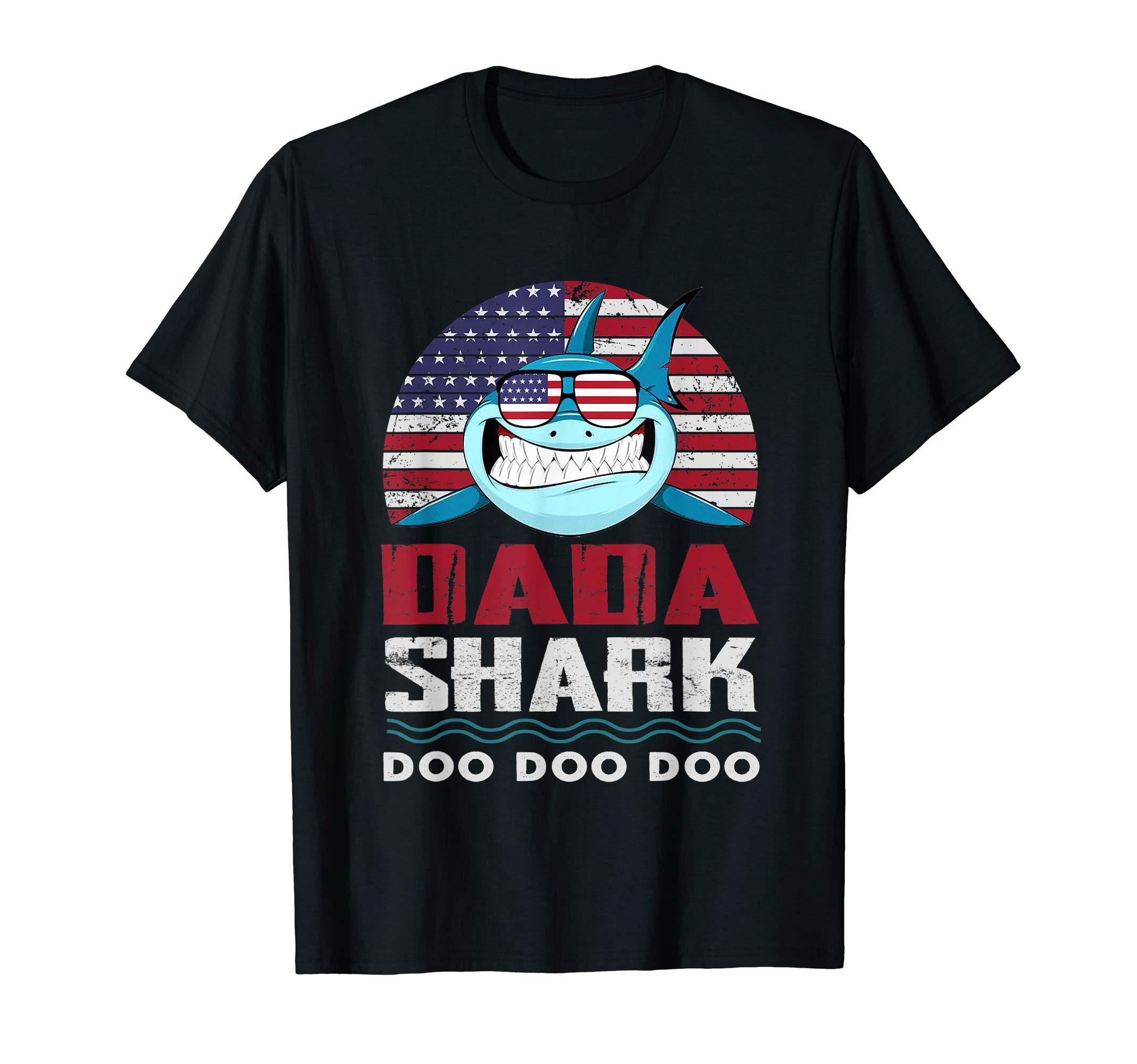 Dada Shark Shirt American Flag Fathers Day 4Th Of July