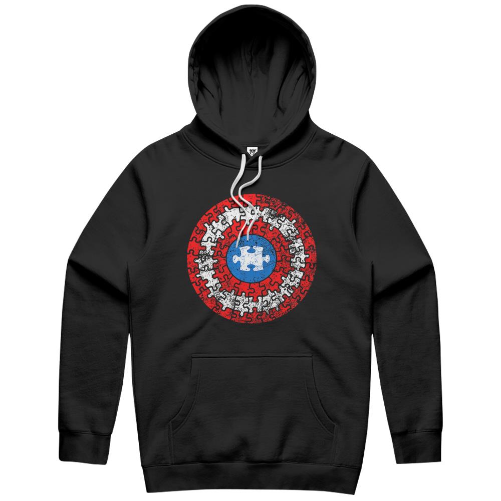 Autism Awareness Puzzle Superhero Shield Hoodie