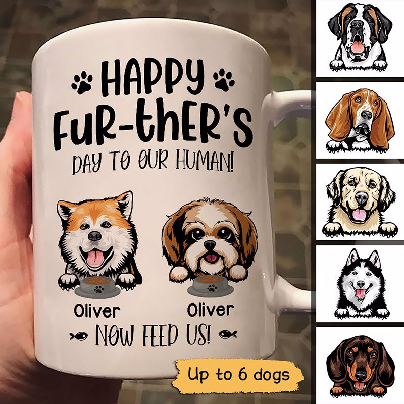 Happy Further‘S Day Peeking Dogs Personalized Mug