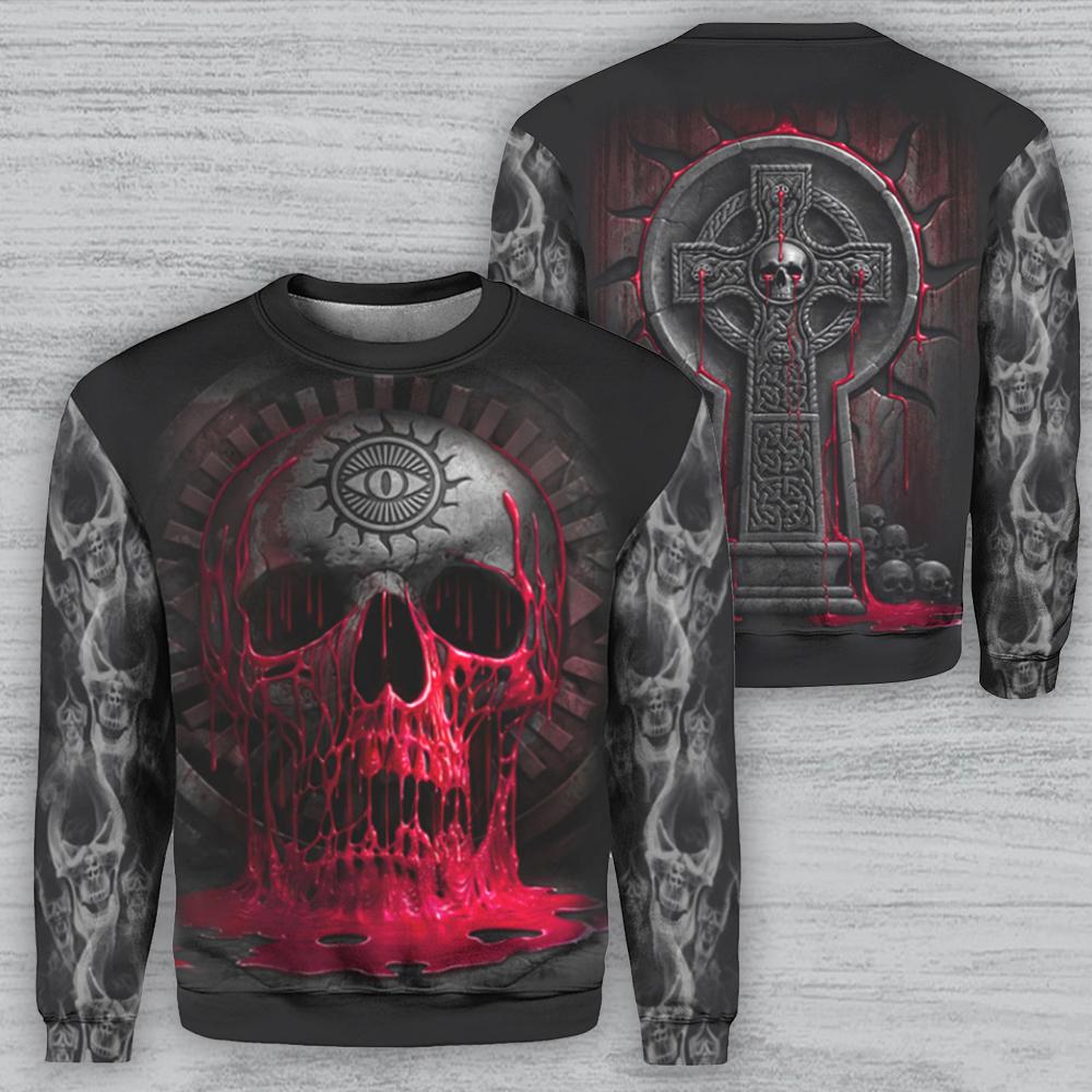 Skull Passion Crewneck Sweatshirt All Over Print Sweatshirt For Women Sweatshirt For Men