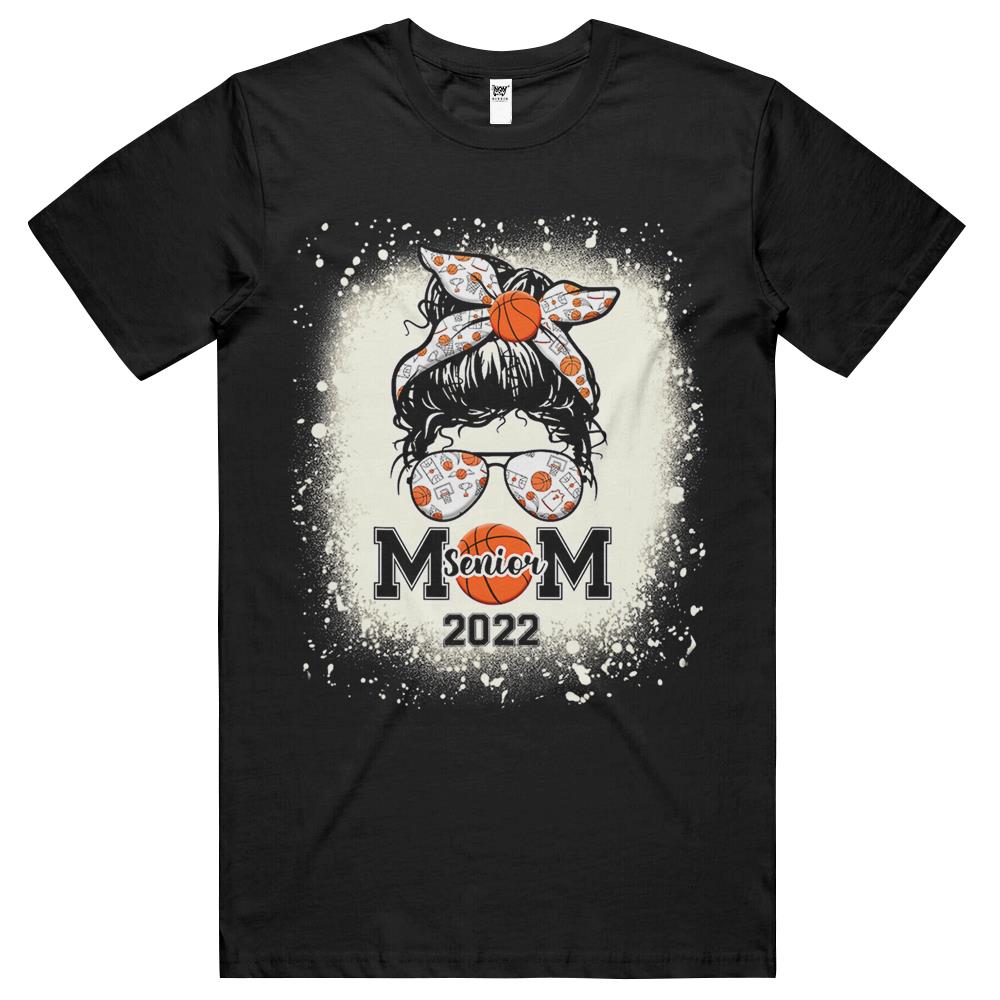 Basketball Senior Mom 2022 – Messy Bun T Shirts