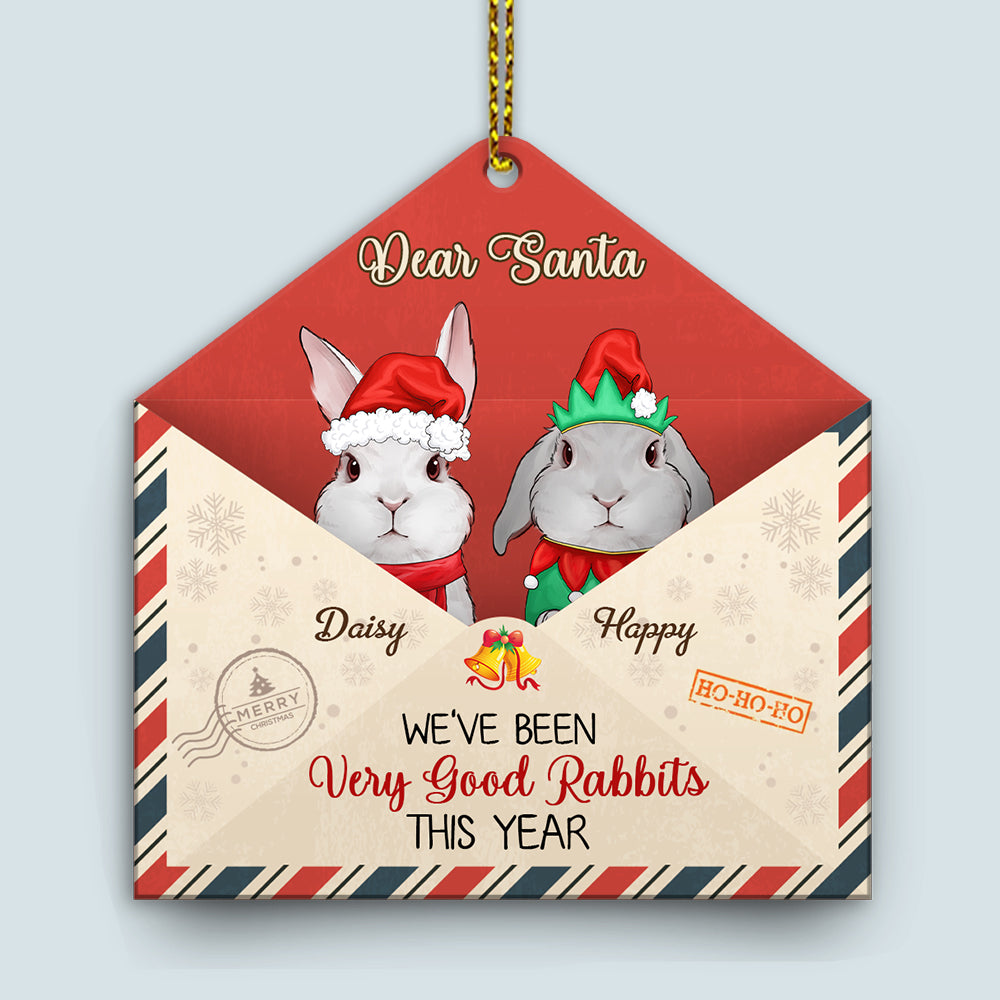 89Customized Dear Santa Rabbit Lovers Personalized Ornament