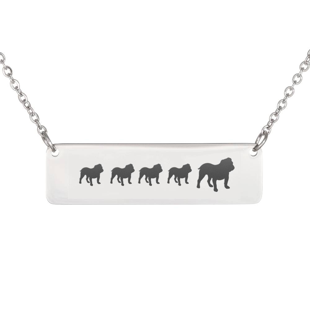 Bulldog 4 Puppies Necklace
