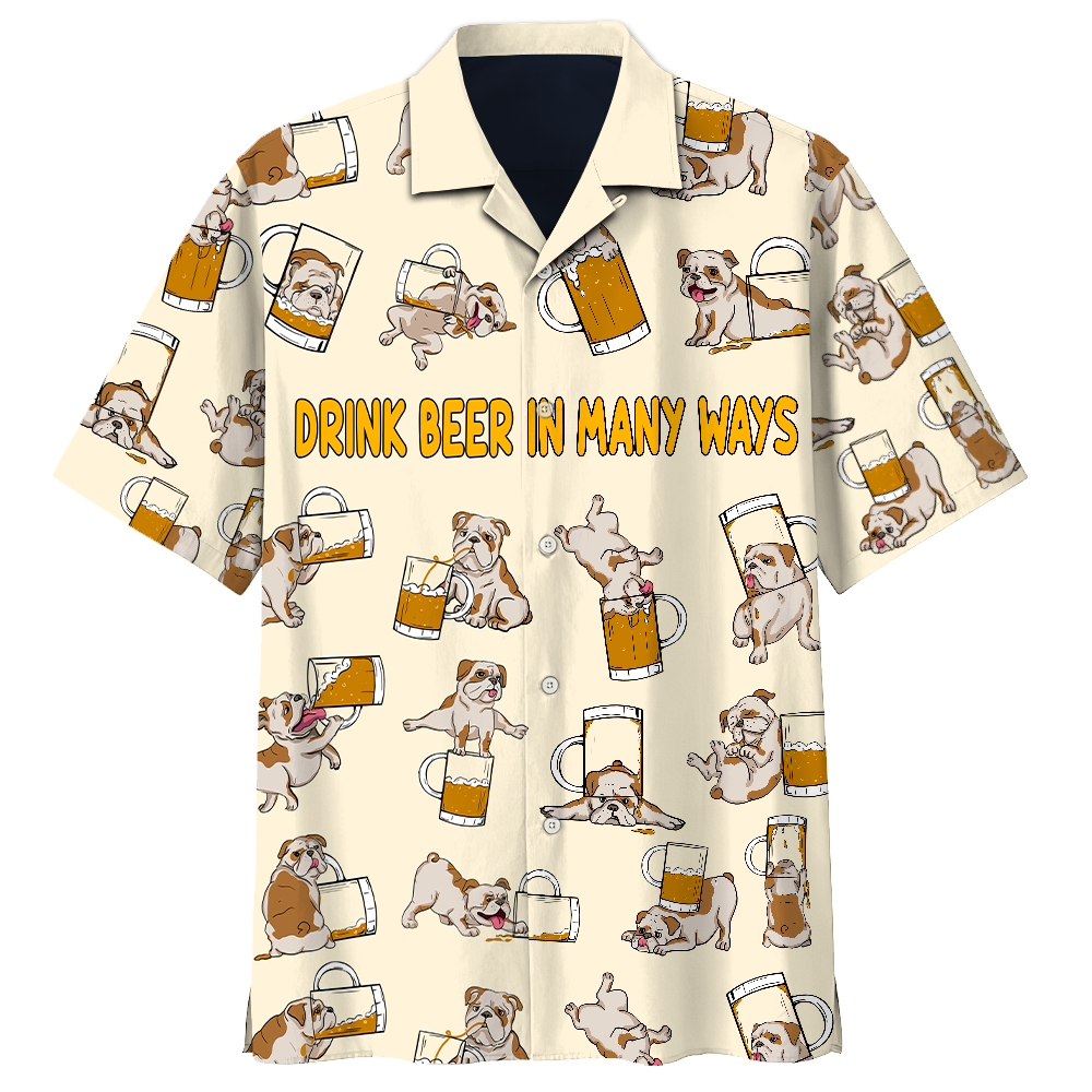 Famille Bulldog Beer Pattern Hawaii Shirt K Ha107823