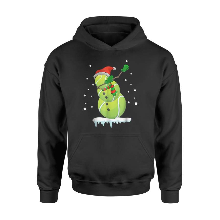 Dabbing  Snowman Tennis  Fun Christmas Hoodie