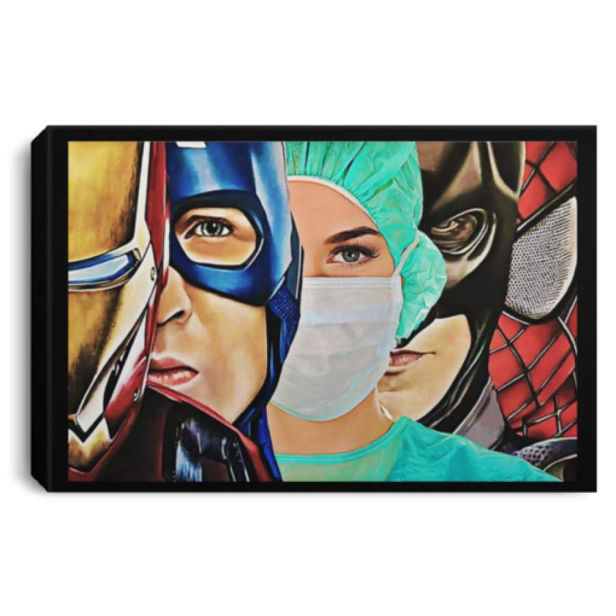 Nurse And Superheroes Poster Canvas