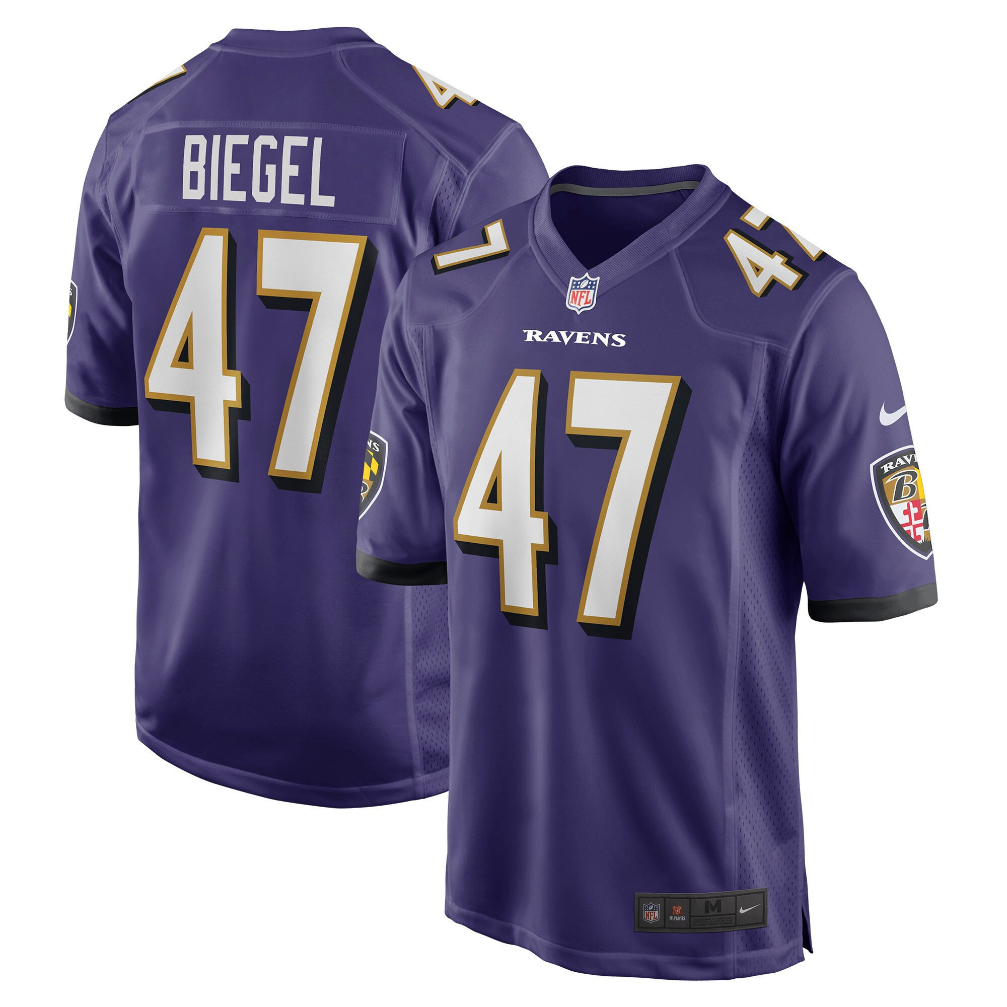 Vince Biegel Baltimore Ravens Player Game Jersey – Purple NFL