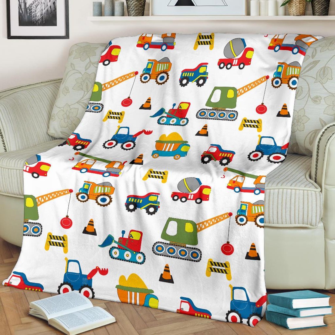 Toy Trucks Fleece Blanket Gift For Kids Gift For Baby Gift For Family Birthday Gift Home Decor Bedding Couch Sofa Soft And Comfy Cozy