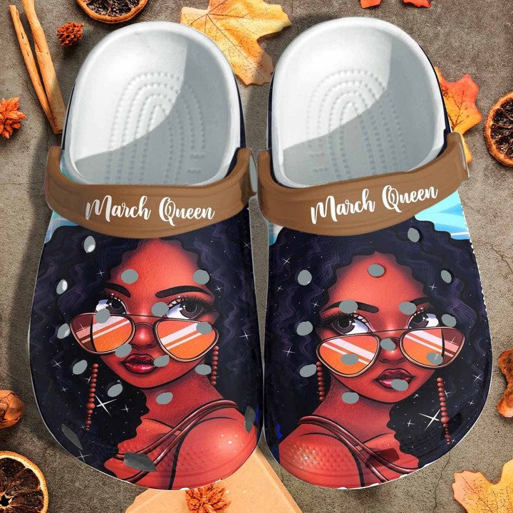 March Queen Shoes Clogs Crocs Gift For Black Princess Bgq