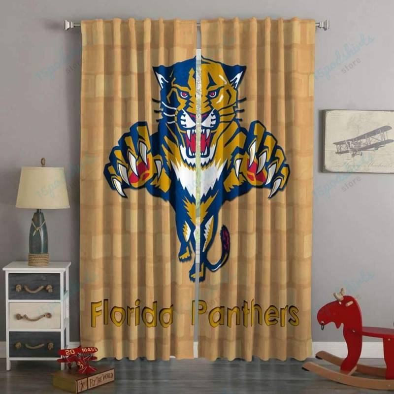 3D Printed Florida Panthers Style Custom Living Room Curtains