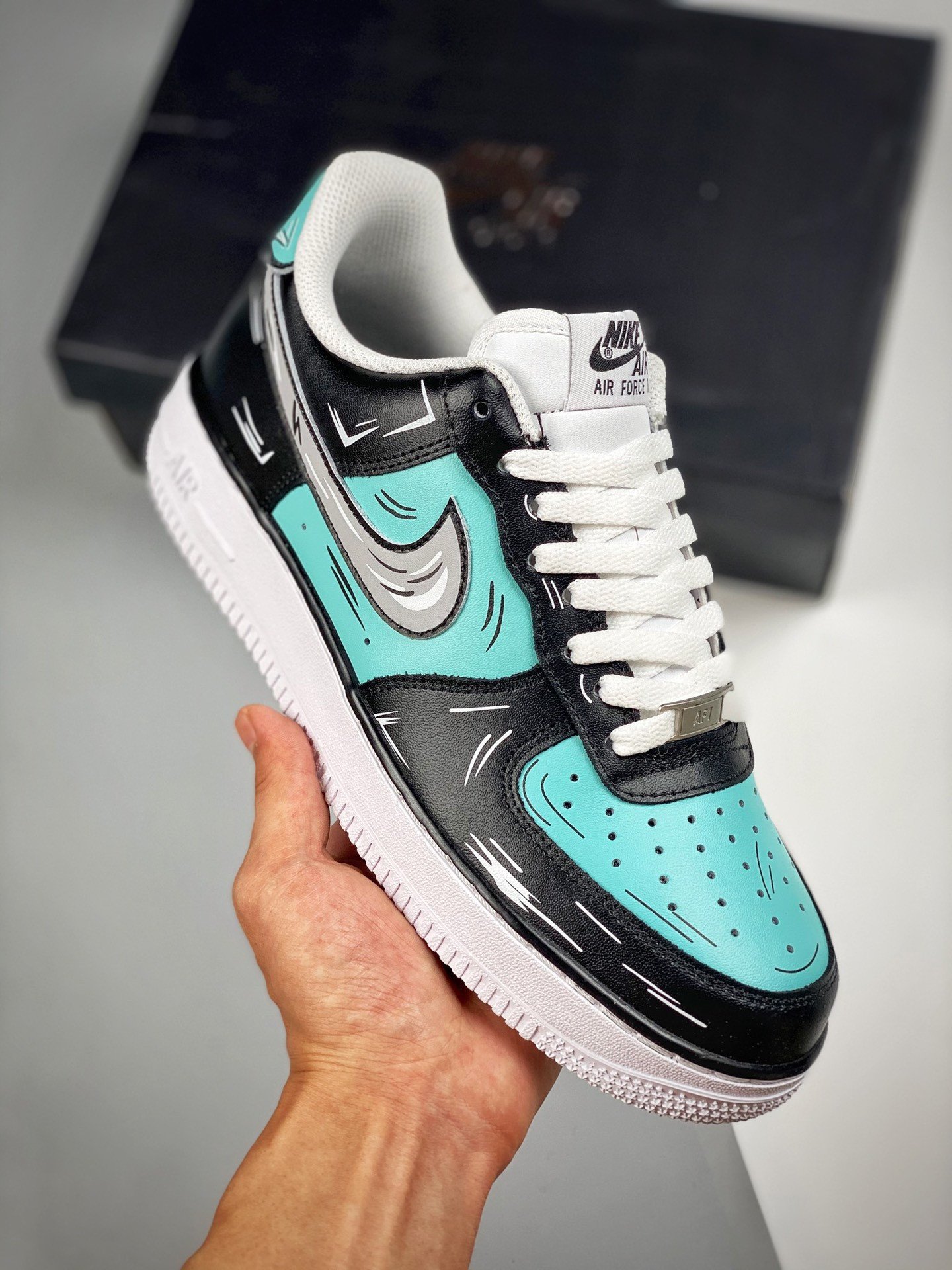 Custom Nike Air Force 1 Low Black Green 5341010