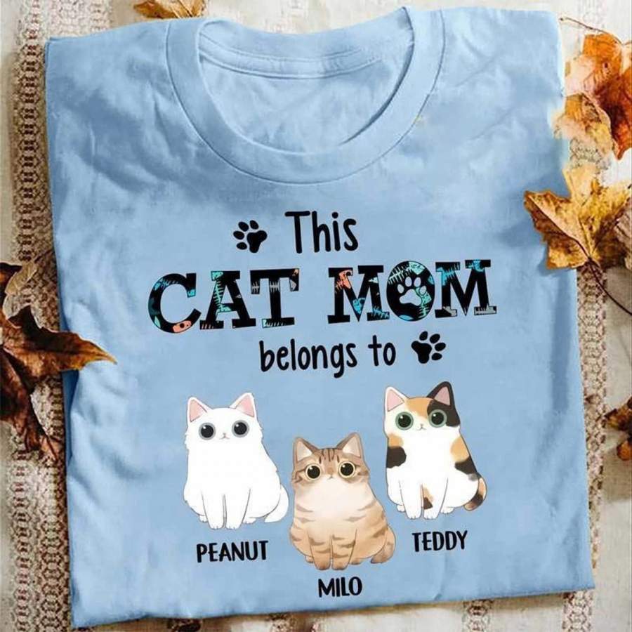 This Cat Mom Belongs To Personalized T-Shirt