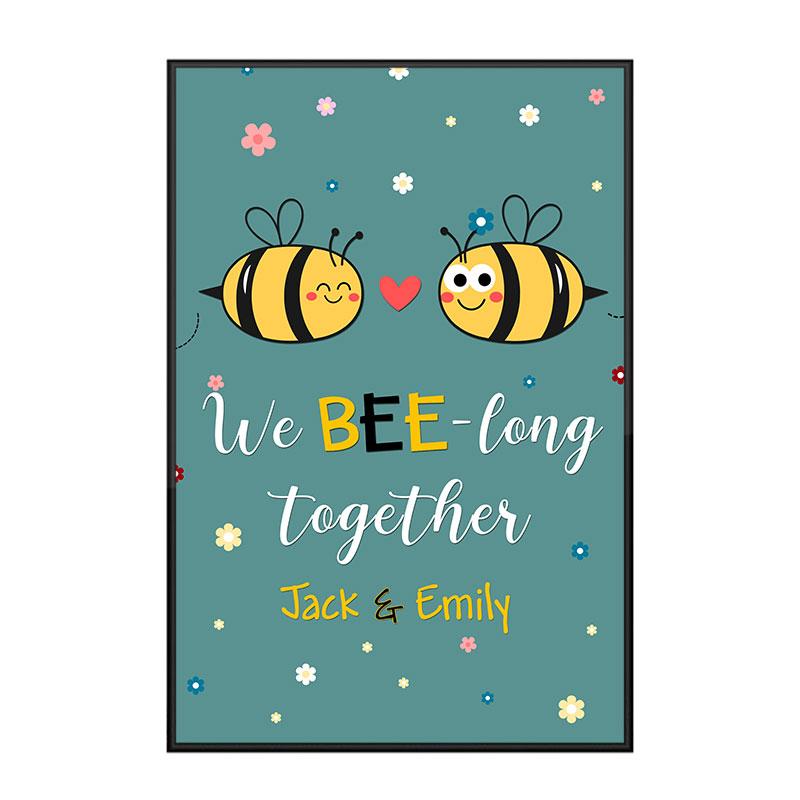 Custom Personalized Wall Art Poster Board Print Valentine Day Gift Ideas For Him Her Men Women Boyfriend Girlfriend Husband Wife Couple – We BEE-long together HT301251 – PersonalizedWitch