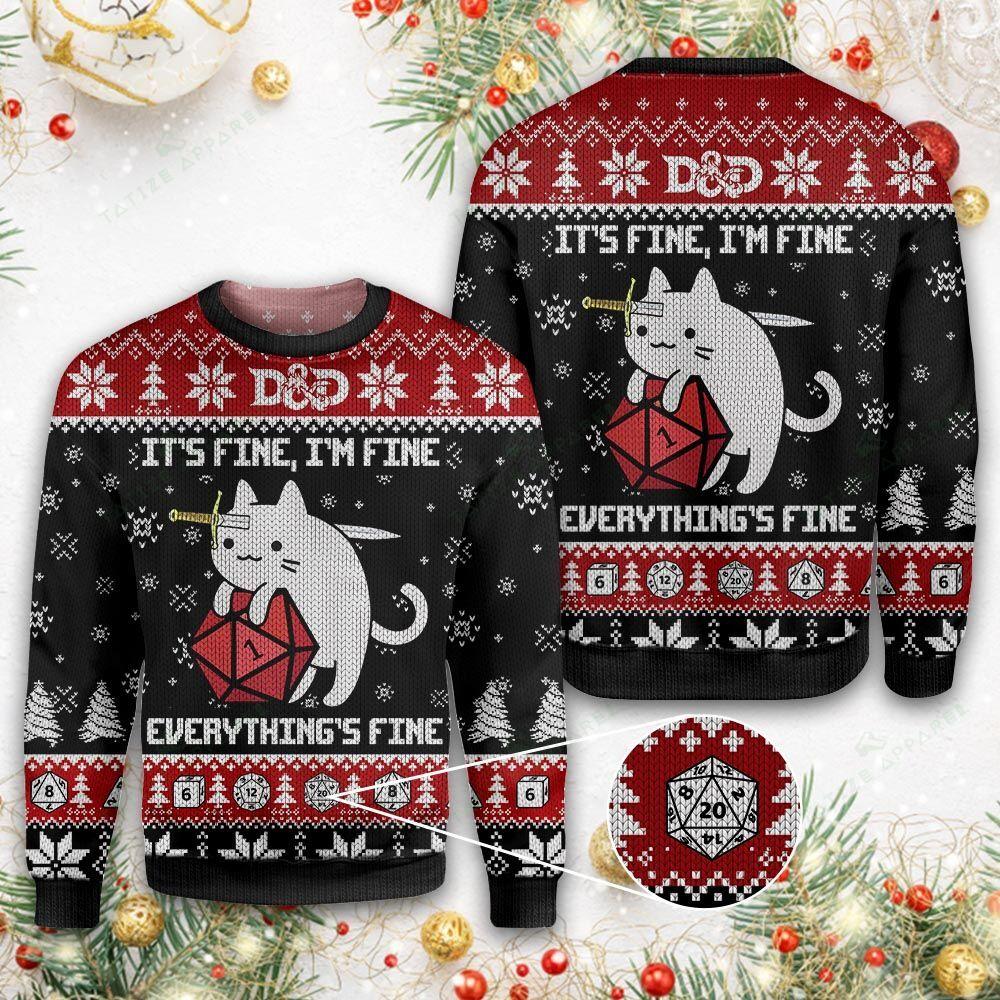 Dungeons And Dragon Ugly Christmas Sweater | For Men & Women | Adult | Us6177