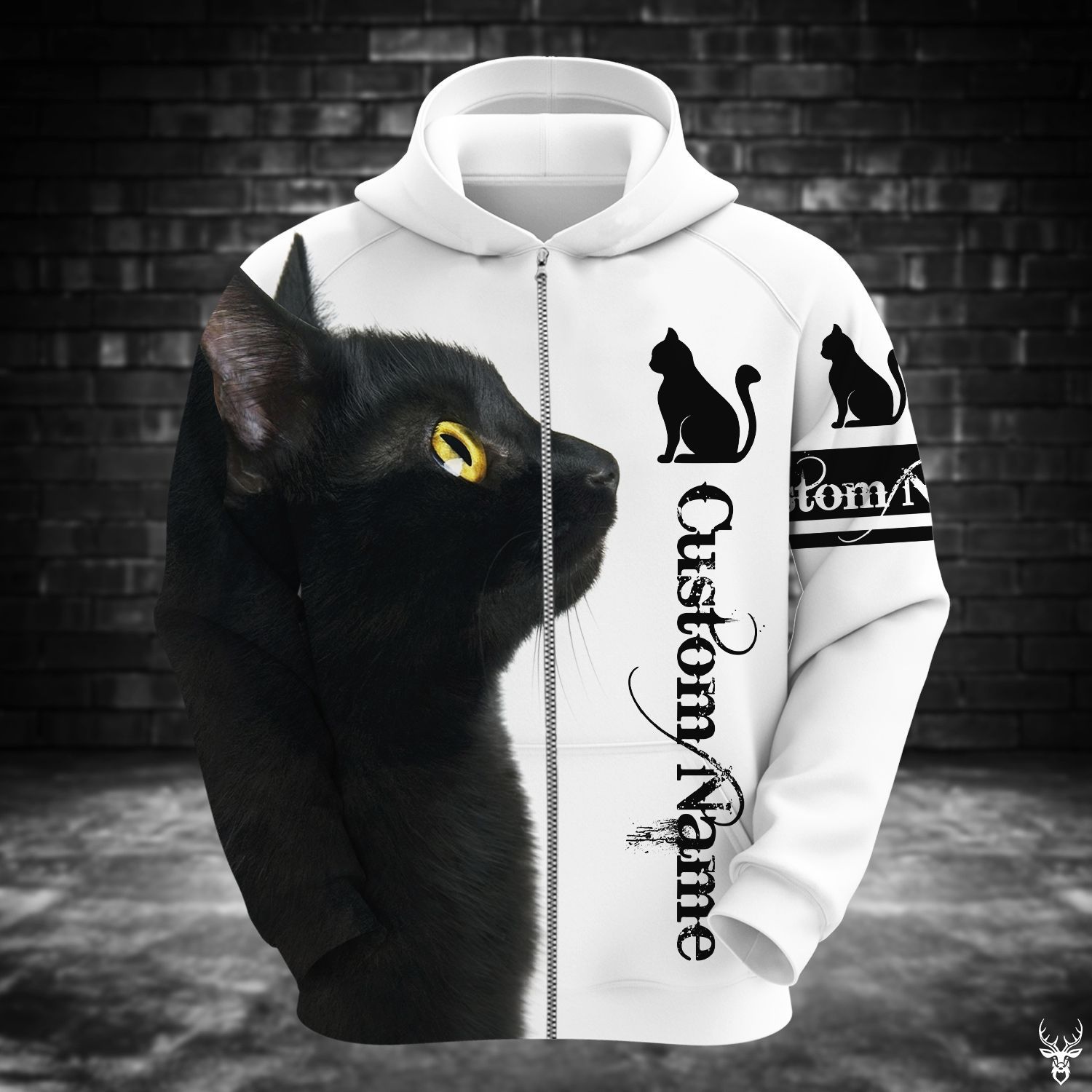 BLACK CAT CUSTOM NAME HOODIE NXD032009F02NH