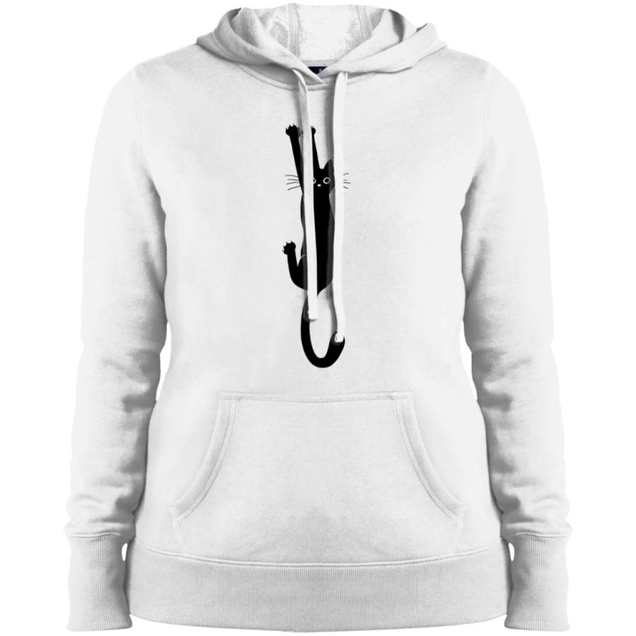 AGR Black Cat Holding OnBlack Cat Holding On Ladies’ Pullover Hooded Sweatshirt