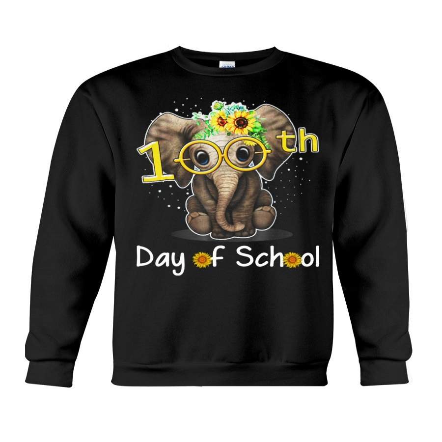 1Ooth Day Of School Cutest Elephant For Animal Lovers Sweatshirt