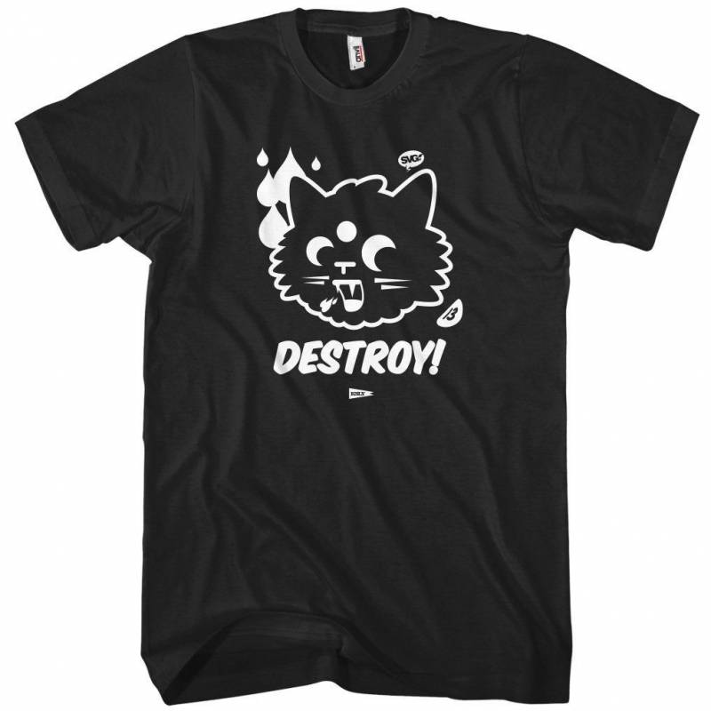 Crushtee Destroy Unisex Cat Shirt, Cute Shirt, Cat Lover Gift, Kawaii Shirt, Pop Art Shirt T-shirt Hoodie