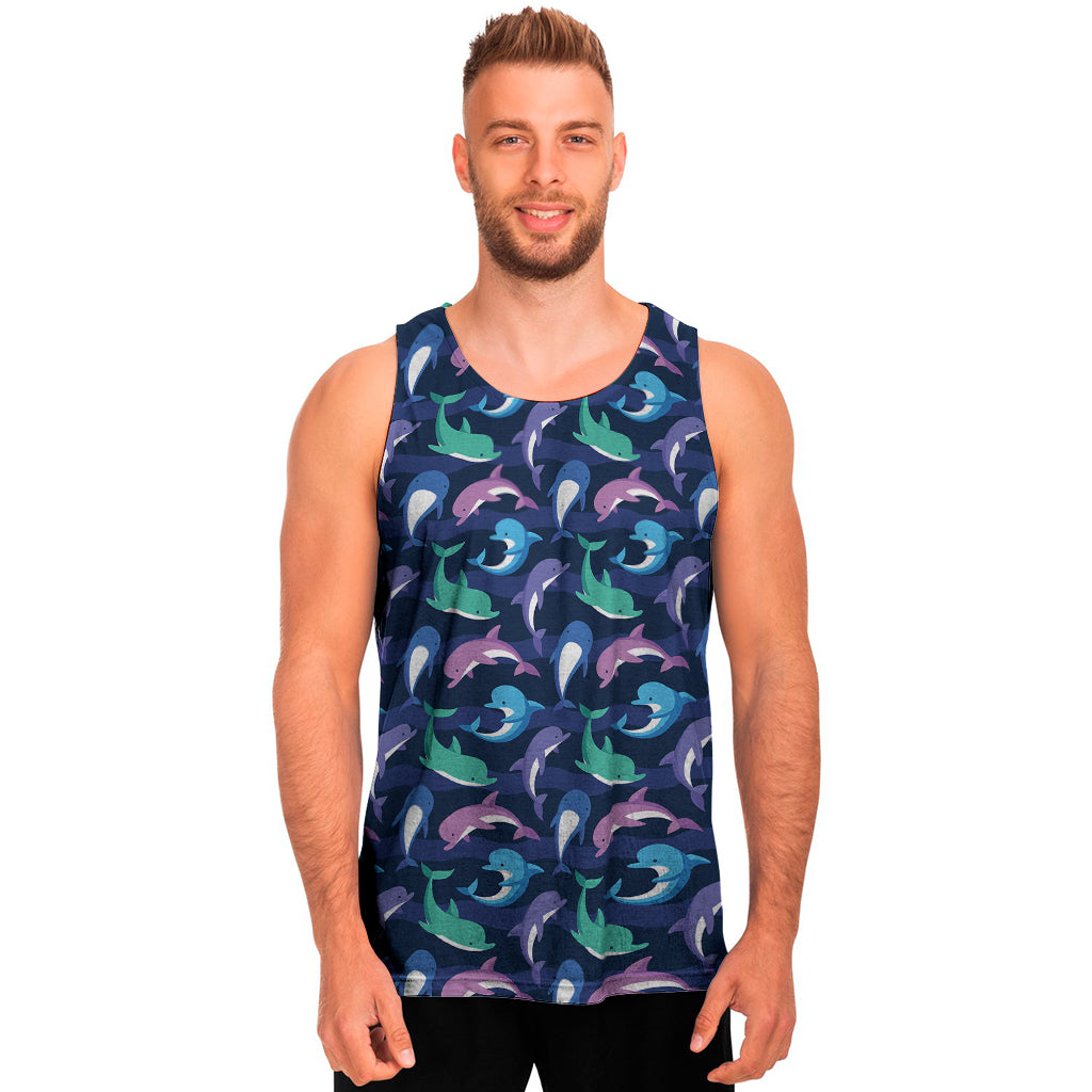 Colorful Dolphin Pattern Print Men’S Tank Top