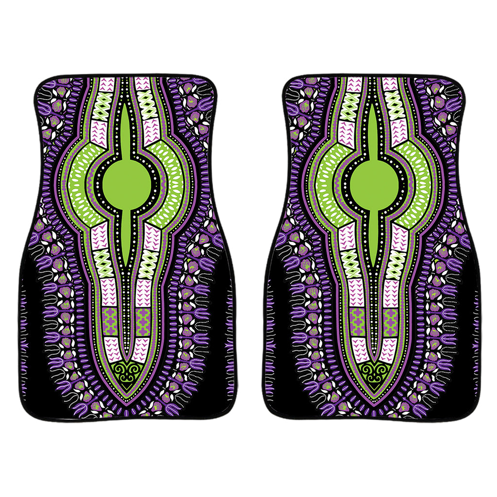 Black And Purple African Dashiki Print Front Car Floor Mats