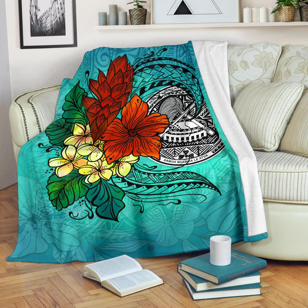 American Samoa Premium Blanket – Tropical Flowers Style