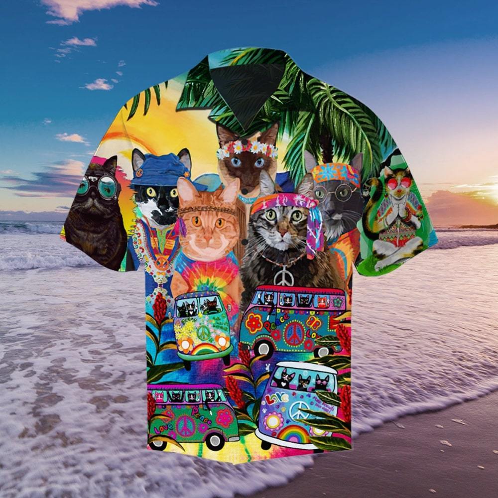 Hippie Cat Hawaiian Shirt Ha49588