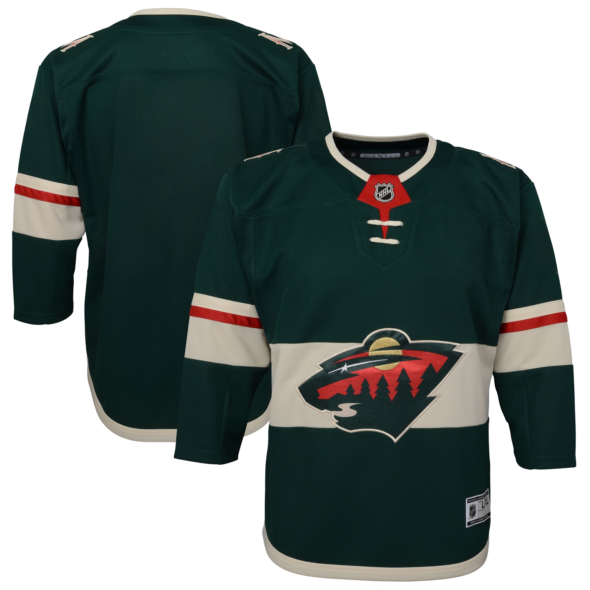 Minnesota Wild Youth Home Premier Blank Jersey – Green