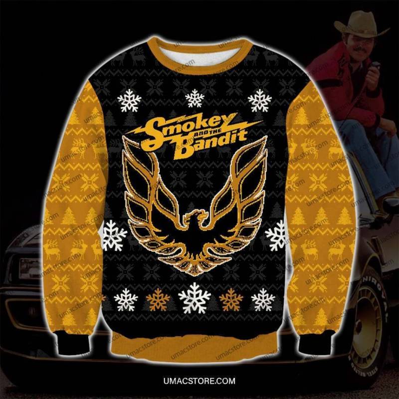 Smokey And The Bandits 0609 Knitting Pattern 3D Print Ugly Christmas Sweatshirt