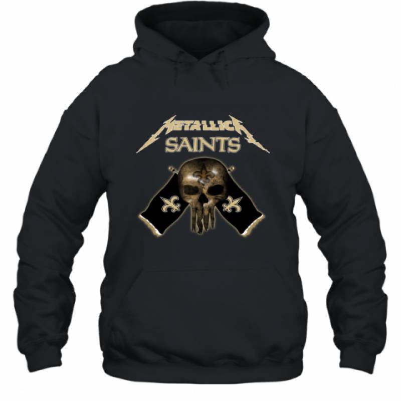 Metallica New Orleans Saints Skull Flag Shirt Hoodie