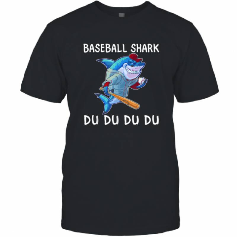 Blue Shark Playing Baseball Apparel Baseball Du Du Du shirt T-Shirt