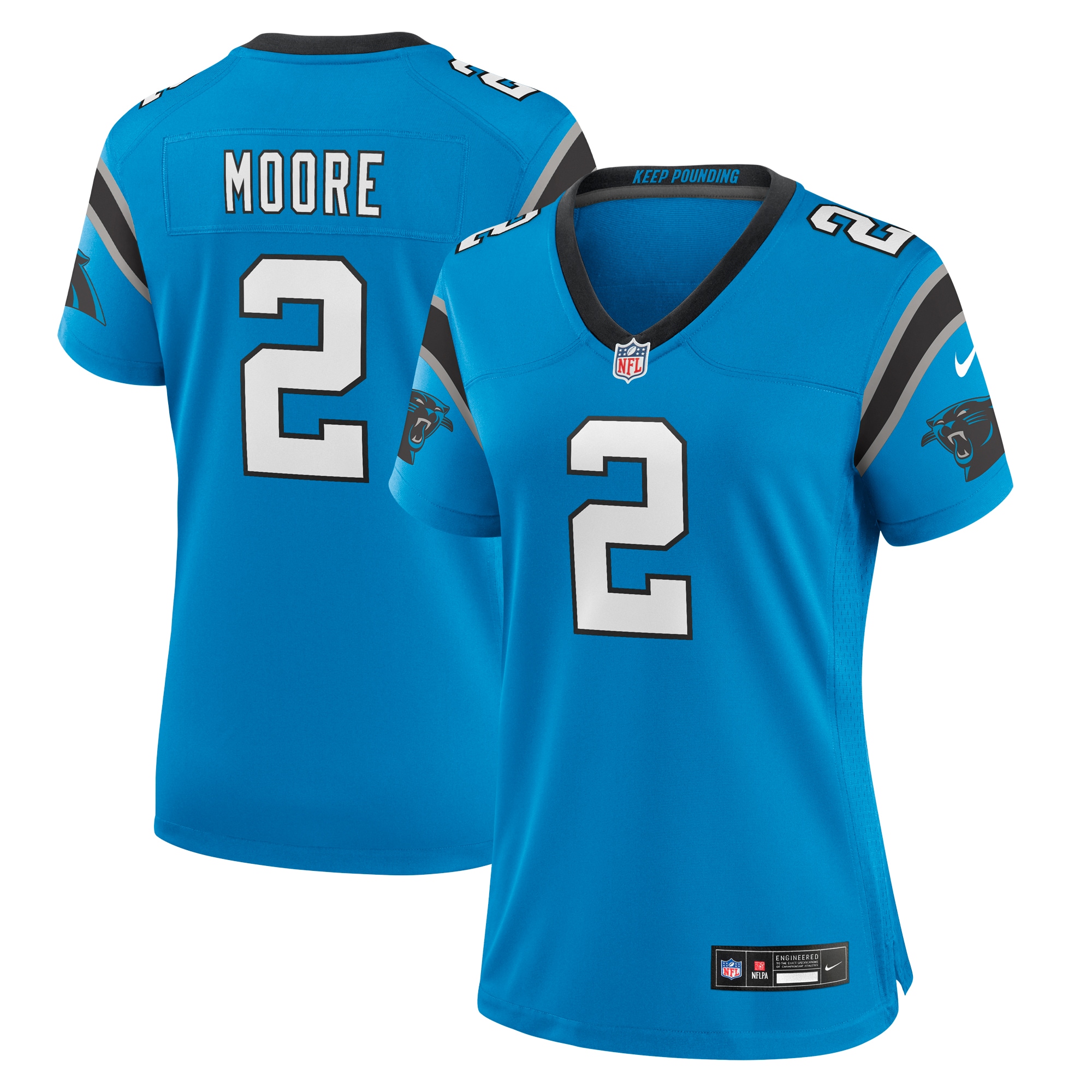 Women’s Carolina Panthers D.J. Moore Blue Player Jersey