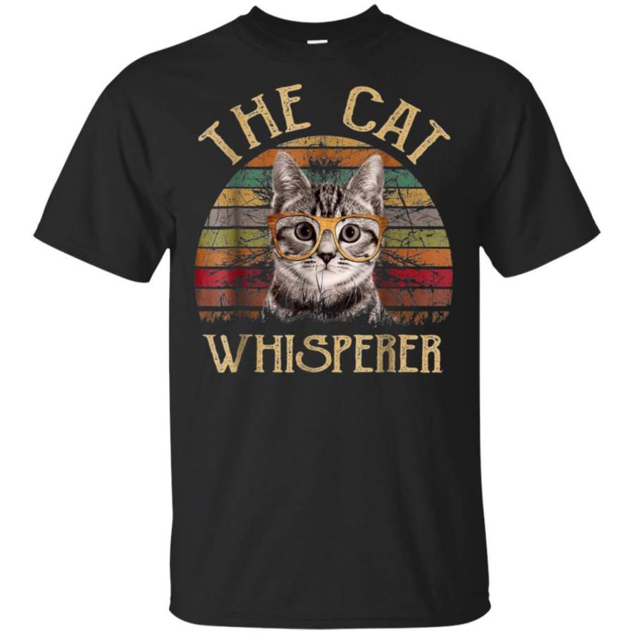 The Cat Whisperer Retro Vintage Sunset Tshirt