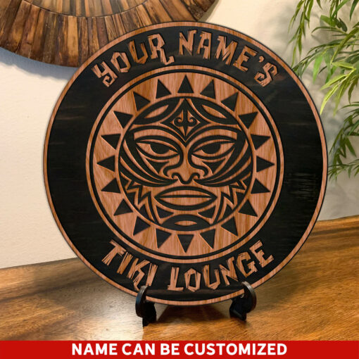 Custom Maori Ethnic Mask All Over Printed Wood Sign For Tiki Bar, Tiki Lounge Lovers, Perfect For Beaches, Summer