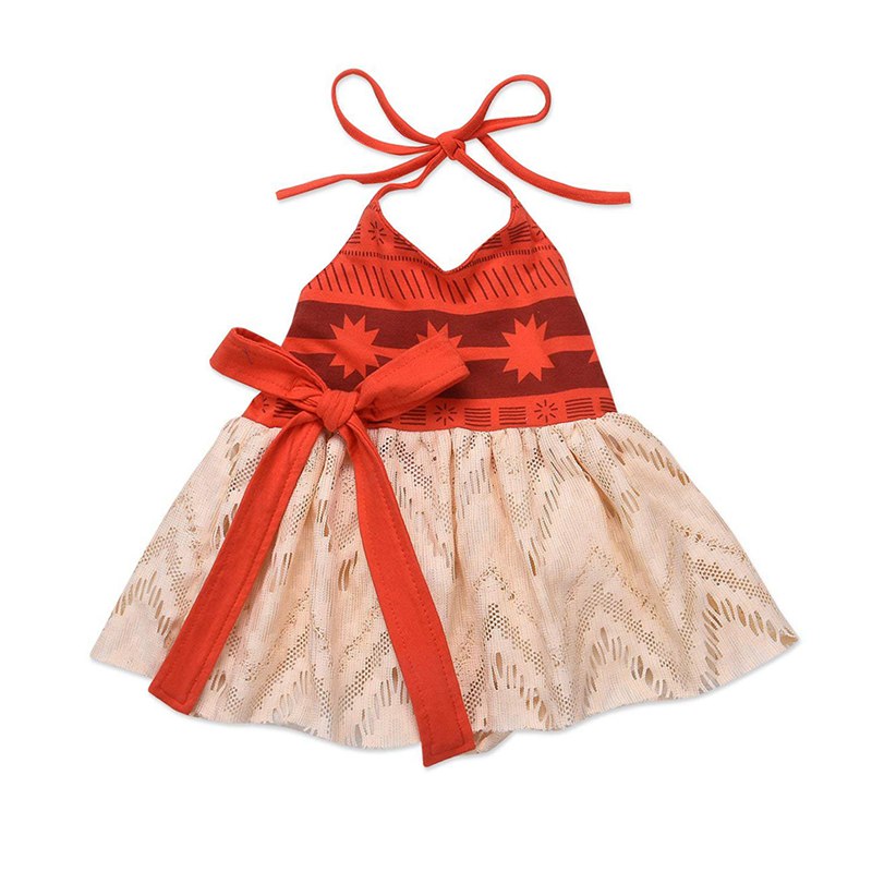 Baby Girls Moana Dress up Clothes Strap Backless Vaiana Princess Cosplay Costume Toddler Kids Summer Beach Tutu Sundress alx