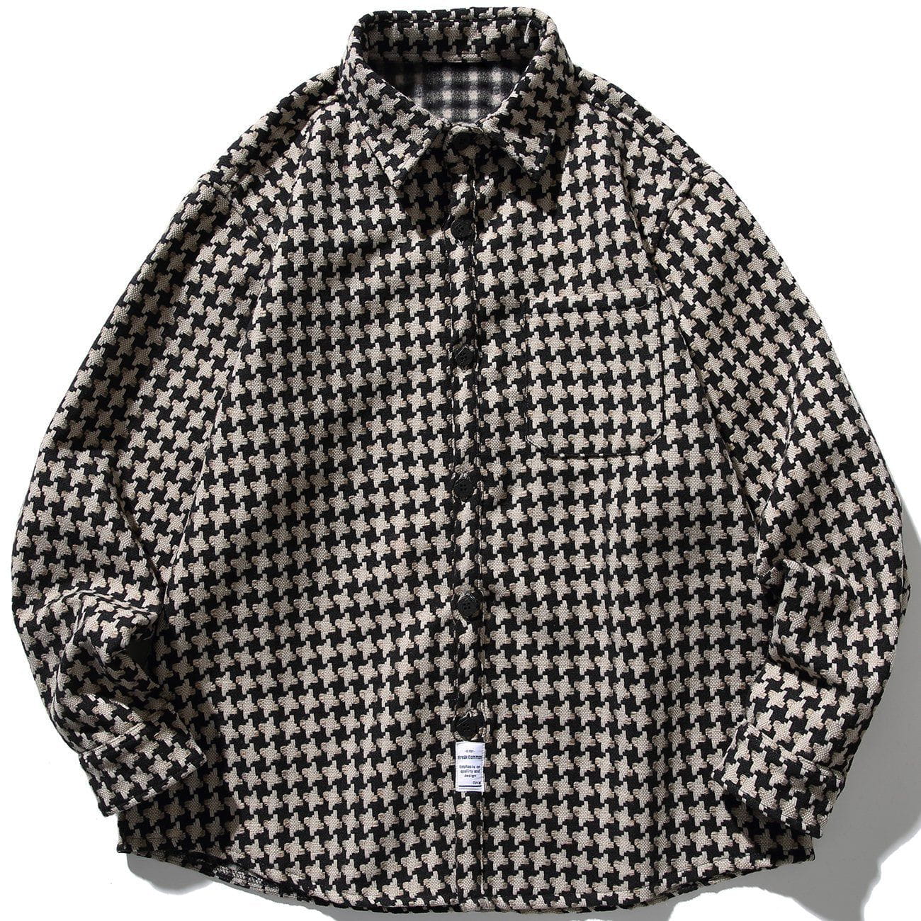 Talishko™ – Irregular Plaid Long Sleeve Shirt