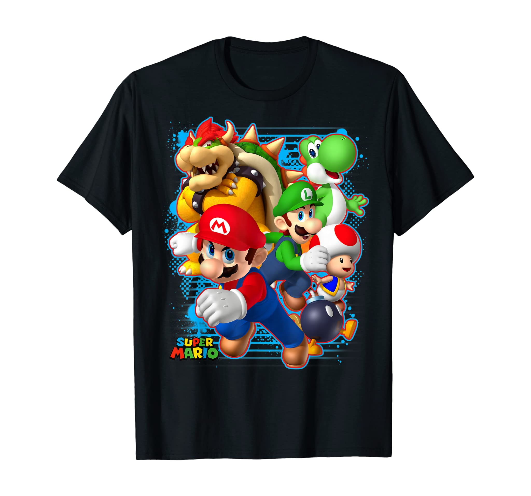 Nintendo Super Mario Luigi Bowser Spray Paint T-Shirt T-Shirt