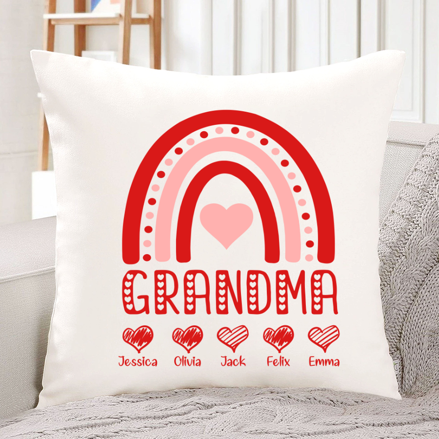 Grandma Heart Rainbow Valentine Indoor Pillow